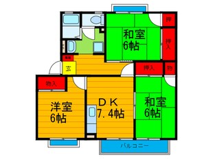 スターダストビラD棟の物件間取画像